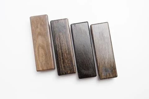 Wooden blocks on a white background Stock Photos