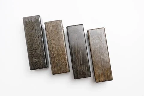 Wooden blocks on a white background Stock Photos