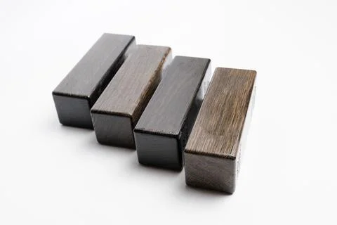 Wooden blocks on a white background Stock Photos