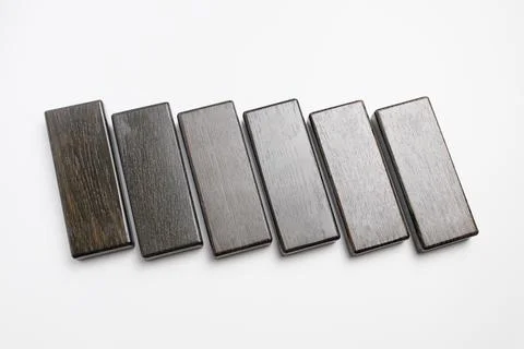 Wooden blocks on a white background Stock Photos
