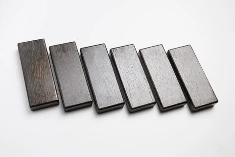 Wooden blocks on a white background Stock Photos