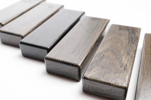 Wooden blocks on a white background Stock Photos