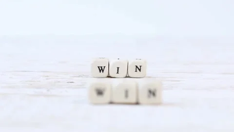 Wooden Blocks with Win and Win Sign Vídeo Stock 184312408