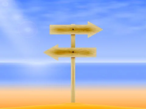 Wooden board with a direction Stock Illustration