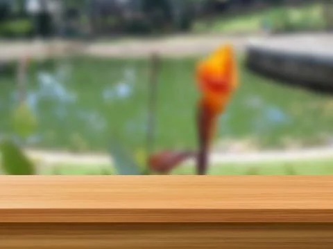 Wooden board empty table in front of blurred background Stock Illustration