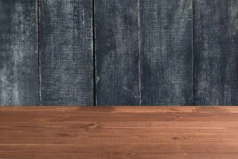 Wooden board empty table in front of a blurred background. Perspective brown  Stock Photos