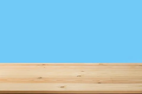 Wooden board empty table in front of a blurred background. Perspective brown  Stock Photos