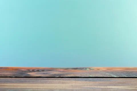 Wooden board empty table in front of a blurred background. Perspective brown  Stock Photos