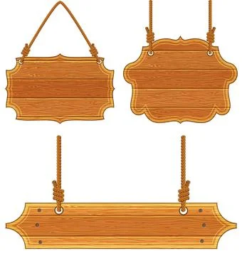 Wooden Board Frames 스톡 일러스트