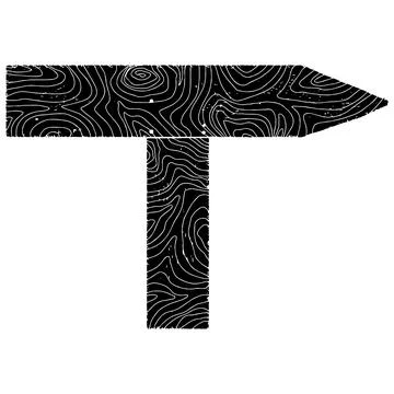 Wooden board, panel, texture, arrows. Signboard, banner. Graphics, linocut. V Stock Illustration