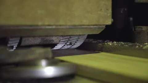 Wooden Board Processing Machine Close Up View At Lumber Manufacturing Facility Stock Footage 157821574