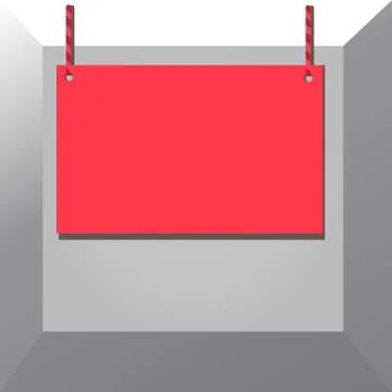 Wooden board sign, rectangle shape empty frame fixed on colorful surface by two イラスト素材