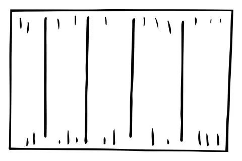 Wooden board, simple vector hand draw sketch doodle Stock Illustration