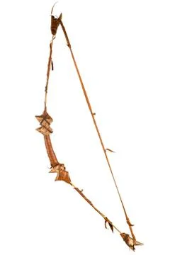 Wooden bow in leather 스톡 사진