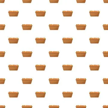 Wooden bowls with fruit pattern repeating seamless background Stock Illustration