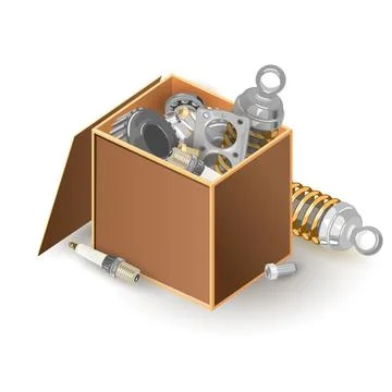 Wooden box with carpentry tools Stock Illustration