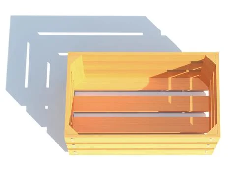 Wooden box container 3d render illustration Stock Illustration