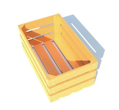 Wooden box container 3d render illustration Stock Illustration