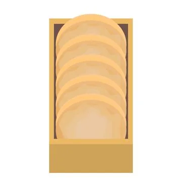Wooden box containing stack of delicious cookies Stockillustratie