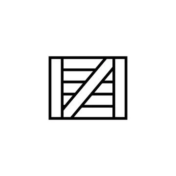 Wooden Box Flat Vector Icon Stock Illustration