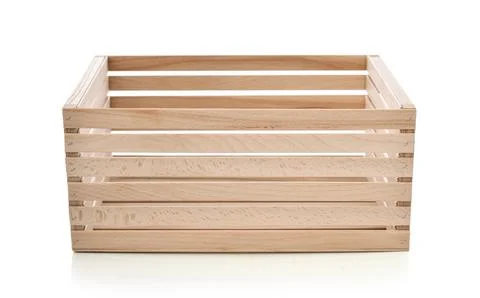 Wooden box isolated Stock Photos