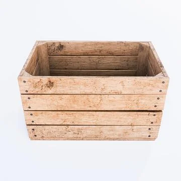 Wooden box isolated on white background Stock Illustration