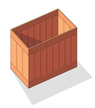 Wooden box isometric vector icon. Pallets fruits and vegetables transportation Stockillustratie