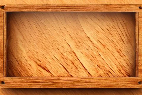 Wooden box or empty crate. Wood tray for farm fruit or vegetable. Stock Illustration