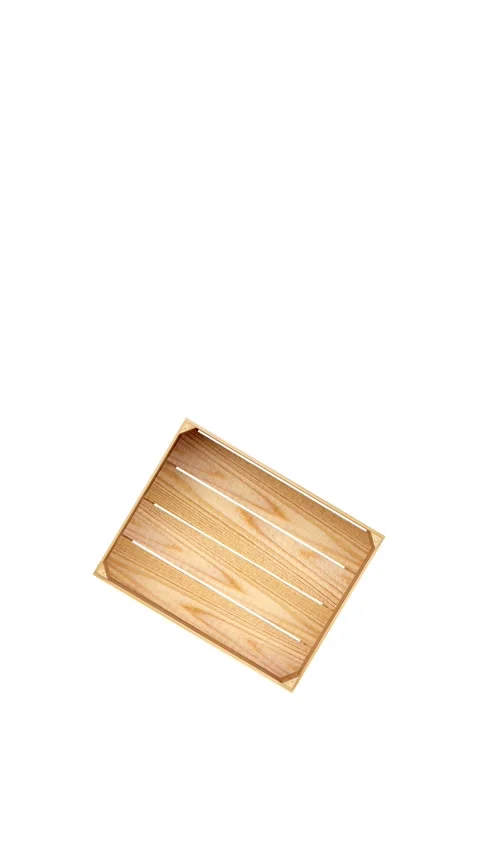 Wooden box rotating in 3D animation. Vidéo 344058323