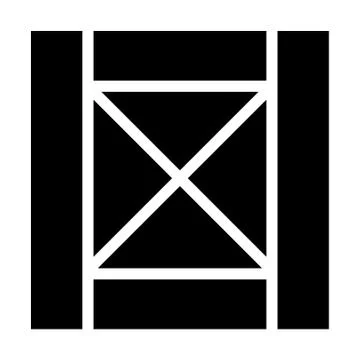 Wooden box solid icon. Delivery vector illustration isolated on white. Wooden 스톡 일러스트