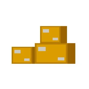 Wooden box. Stack Packaging and parcel. Logistics and storage of goods Stockillustratie