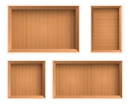 Wooden box top view vector design illustration isolated on white background Stock Illustration