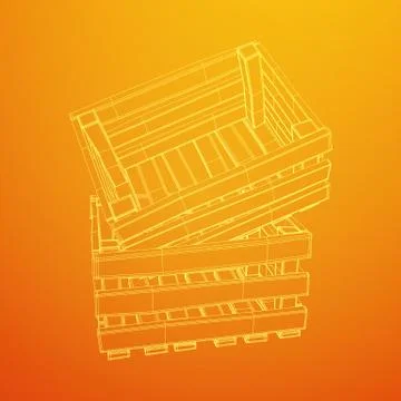 Wooden box for transportation and storage 스톡 일러스트