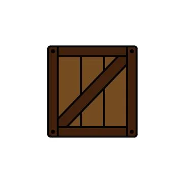 Wooden box vector design template illustration 스톡 일러스트
