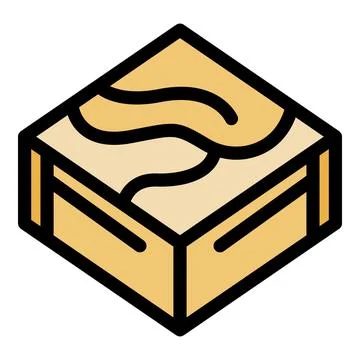 Wooden box with wavy pattern exhibiting isometric projection 스톡 일러스트