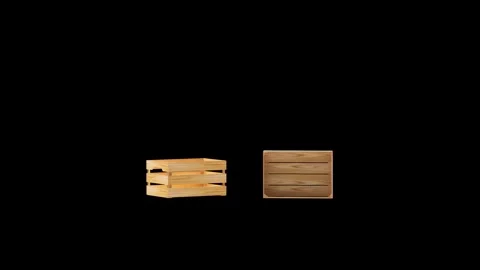 Wooden boxes being assembled on black in 3D animation. Stock Footage 338287090