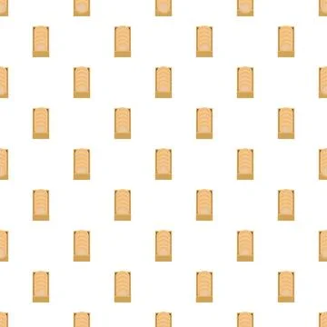 Wooden boxes with bread rolls seamless pattern 스톡 일러스트
