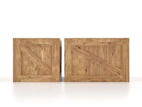 Wooden boxes Illustrazione stock