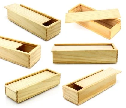 Wooden boxes . Stock Photos