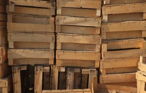 Wooden boxes Stock Photos
