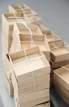 Wooden boxes Stock Photos