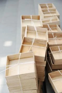 Wooden boxes Stock Photos