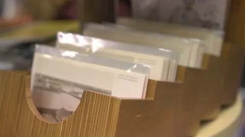 Wooden boxes with postcards 動画素材 101721252