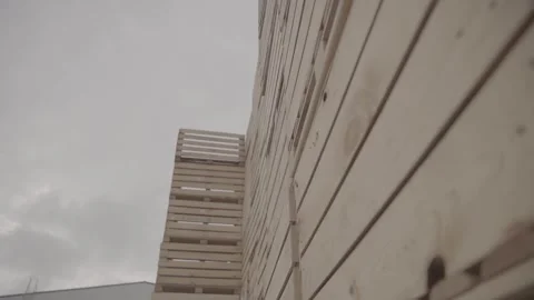 Wooden boxes in storage 18 Video stock 317712421