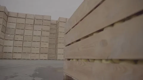 Wooden boxes in storage 20 Stock Footage 317712613