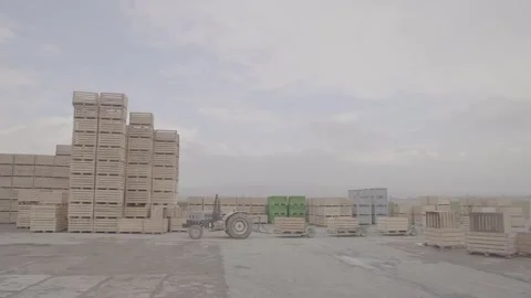 Wooden boxes in storage 4 Stock-Footage 317710436