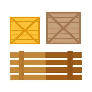 Wooden Boxes Vector Illustration in Flat Design 스톡 일러스트