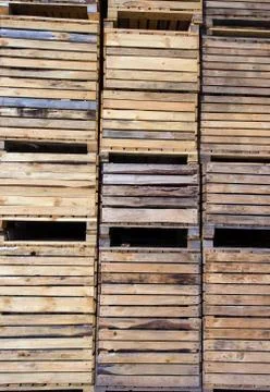 Wooden boxes wall Stock Photos
