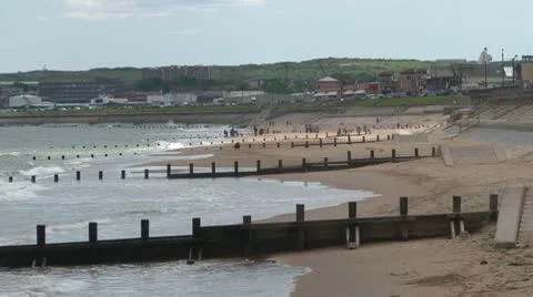 Wooden Breakwaters Stock Footage 10761542