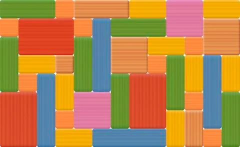 Wooden Bricks Wall Pattern Colored Toy Stock Illustration